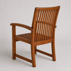 Fauteuil en bois massif à lattes avec accoudoirs courbes, structure en bois massif et design classique pour mobilier de jardin et de terrasse pour la maison - Product Image 5
