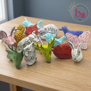 Poignées de meubles en fonte CIK 115, motif hibou perlé, couleurs assorties, qualité export, pour armoires modernes, chambres et salles de bain - Product Image 5