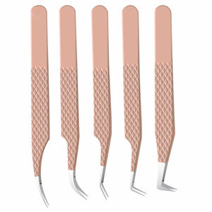 Juego de Pinzas de Precisión para Pestañas de Acero Inoxidable, 5 Puntas Dentadas, 10 mm de Longitud, Agarre Perfecto para Extensiones de Pestañas, Herramientas para Injerto de Volumen - Product Image 4