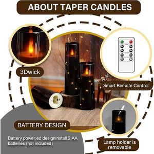 Candele LED Senza Fiamma a 5 Pezzi per un'Atmosfera Romantica, con Timer, in Acrilico Stabile, Effetto Sfarfallio per un Ambiente Accogliente - Product Image 3