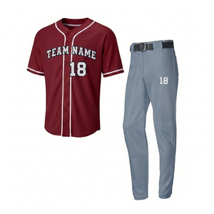 Ensemble de maillot et pantalon de baseball personnalisés OEM |   Uniforme respirant imprimé par sublimation |   Vêtements de sport pour équipes de softball unisexes en gros - Product Image 6