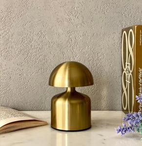 Minimalist Brass Table Lamp With White Paper Bell Shade Warm Light For Bedroom <b>Decorative</b> <b>Lighting</b> - Product Image 3
