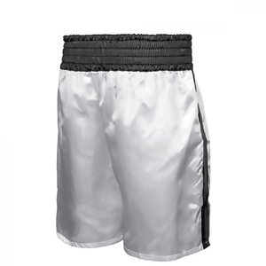 Shorts de boxe bleus pour hommes avec ceinture blanche, bande latérale, séchage rapide, extensibles, respirants, légers, durables, en polyester, pour adultes - Product Image 2