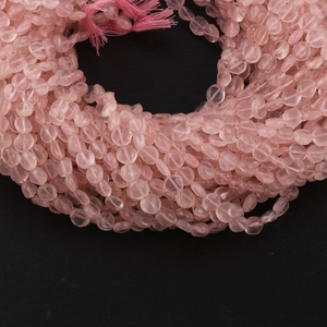 Cuentas de Cuarzo Rosa Natural en Forma de Moneda, Lisas, para la Fabricación de Joyas, Collares y Pulseras, Venta al Por Mayor - Product Image 3