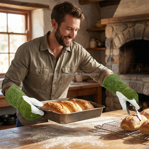 High Strength Flexible Insulation <b>Long</b> Sleeve Cow Split Goatskin Leather Fine Tig Mig Welding <b>Gloves</b> - Product Image 5
