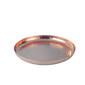 Factory Wholesale Custom Size Copper <b>Metal</b> Tray Classic Design Clear Polish <b>Collar</b> Multipurpose Food Serving Tray for Kitchen - Product Image 2