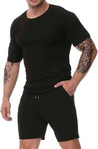 Ensemble de survêtement décontracté pour homme en polyester/coton, respirant et léger, collection automne, vente chaude, design 2-en-1 pour l'entraînement - Product Image 5