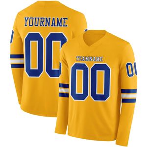 Maillot de football personnalisé à manches longues pour homme, en Spandex/Polyester, avec impression par transfert thermique, nom d'équipe, logo et positions personnalisés - Product Image 3