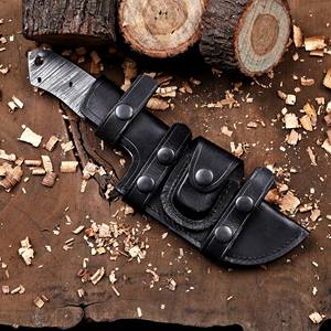 Cuchillo de Caza Nórdico de Acero de Damasco con Hoja Entera y Funda Scount, 10 Pulgadas, Kit OEM/ODM - Product Image 6