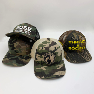 6 Panel Vintage Camouflage Gorras Baseball <b>Caps</b> Leather Patch Logo Custom Richardson 112 Trucker <b>Hats</b> - Product Image 2