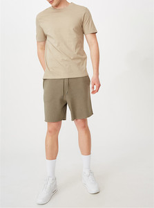 Pantalones Cortos Bermuda de Algodón Tejido de Color Liso para Hombre con Cordón en la Cintura y Bolsillos, Estilo Casual, Corte de Tiro Medio, Transpirables y Ecológicos - Product Image 5