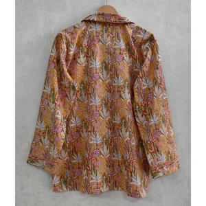 Ensemble de pyjama en coton imprimé à la main pour femmes, vêtements de nuit respirants pour un sommeil confortable - Product Image 5