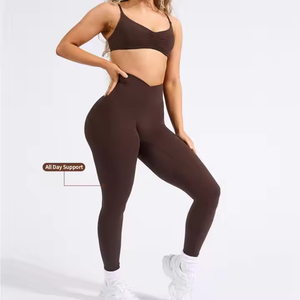 Shorts sans couture à taille haute élastique avec cordon de serrage pour femme – Idéal pour le sport, le yoga, la gym – Extensible dans les quatre sens (Spandex/Nylon) et respirant - Product Image 6