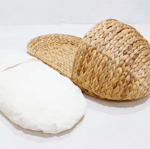 Large Natural Water Hyacinth Woven Portable Pet House <b>Cat</b> & Dog Cave <b>Bed</b> Removable Washable Cotton Filled Indoor - Product Image 5