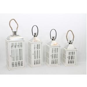 Lanterne en bois et métal de qualité professionnelle résistante aux intempéries |   Lanterne décorative artisanale en verre pour bougie, idéale pour patio - Product Image 3