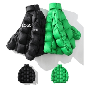 Veste matelassée unisexe personnalisée à marque privée, épaisse et surdimensionnée, avec col montant, manteau d'hiver chaud, fournisseur en gros - Product Image 1