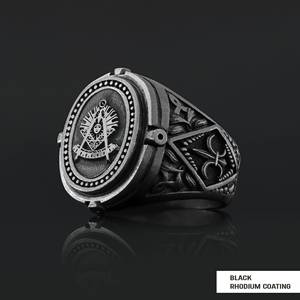 Bague Maçonnique BOJ 028 Personnalisée en Argent et Diamant, Bague de Diplôme Universitaire Unisexe, Cadeau pour Fêtes et Occasions Spéciales, Prix Bas - Product Image 4