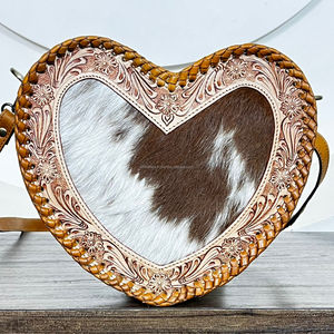 Wholesale Handcrafted Genuine Cowhide <b>Leather</b> Crossbody Bag Heart Shaped Adjustable Strap Fashionable <b>Purse</b> Perfect For Ladies - Product Image 5