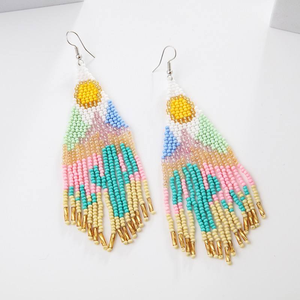 Pendientes colgantes con borlas de cuentas multicolor para mujeres y niñas por MD HANDICRAFTS - Product Image 3