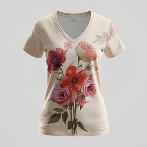 Camiseta Personalizable para Mujer, de Algodón, Casual, de Manga Corta, con Estampado Moderno, con Servicio OEM ODM - Product Image 3