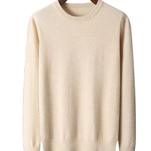 เสื้อสเวตเตอร์คอกลมสำหรับผู้ชายเสื้อสีพื้นแบบลำลองสำหรับผู้ชายเสื้อกันหนาวผ้าฝ้าย100% - Product Image 1