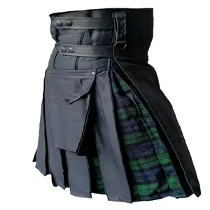Highland Dress Rok Kilt Pria Tradisional Skotlandia Kilts Berbagai Kain Tartan Tradisional Akrilik Wooltartan Syal Wanita