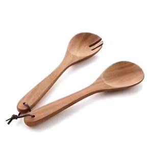 Cuillère de service élégante en bois massif, cuillère de cuisine pour mélanger les sauces, le riz, le curry, la soupe, idéale pour la salle à manger et la cuisine - Product Image 1