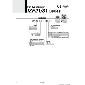 Ionizador tipo ventilador industrial de SMC Pneumatics DE LA Fans-IZF21-QB - Product Image 1