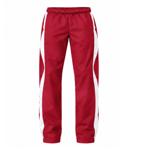 Crimson Red White Hooded Tracksuit Set Full Zip <b>Jacket</b> <b>Straight</b> Pants Custom Athletic Training Sportswear Two Piece Outfit - Product Image 5
