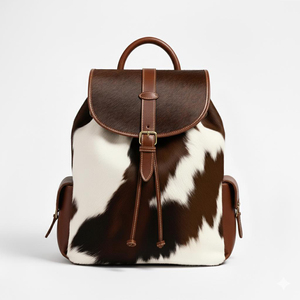 Vintage Leather Hair On Backpack Cowhide School Bag Laptop Travel Rucksack Handmade Premium Quality LHBP-0004 - Product Image 1