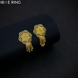 Pendientes tradicionales indios chapados en oro al por mayor, joyería india al por mayor, pendientes chapados en oro Johor Bahru, joyería asiática - Product Image 2