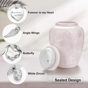 Small Urns for Human Ashes Keepsake Ceramic <b>Mini</b> Cremation Urns for Ashes Adult Female Handcrafted Decorative Urn - Product Image 2