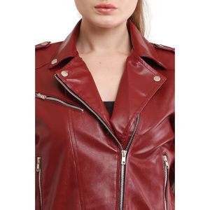 Wholesale Genuine Goat <b>Leather</b> Fashion Luxury Women's Motorcycle <b>Leather</b> Jacket - Product Image 4