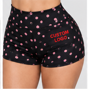 Custom Logo Women 2 Piece <b>Set</b> <b>Crop</b> Jacket Shorts Matching Streetwear Sporty Dot Print Spandex Polyester polka dot <b>crop</b> <b>top</b> <b>set</b> - Product Image 5