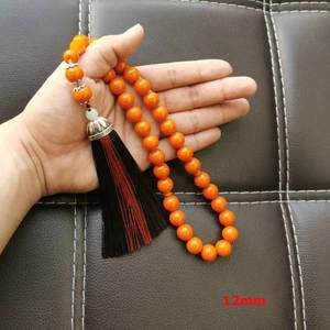 Rosario Tasbih de Resina Ámbar Verde Hecho a Mano, Misbaha Islámica de 33 Cuentas, Tesbih Turco Tallado, Regalo - Product Image 6