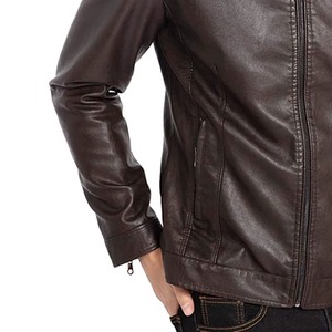 Fashionable Latest Style <b>Men</b> <b>Leather</b> <b>Jackets</b> Solid Color Breathable Eco-Friendly Windproof Stand Front <b>Leather</b> Avirex <b>Jacket</b> <b>Men</b> - Product Image 5