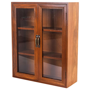 Contemporary Teak Minimalist <b>Wardrobe</b> Cabinet Modern Wood <b>Armoire</b> with 2 Doors, Open Shelves & Drawers - Product Image 1