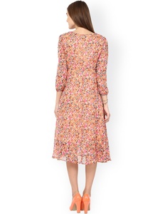 Vestido Mini sin Mangas con Estampado Floral para Mujer, Verano, Casual, para Exteriores, Línea A, Patrón Rojo y Azul, Tejido Transpirable, Cuello Redondo - Product Image 3