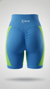 กางเกงขาสั้นออกกำลังกายโยคะสำหรับผู้หญิง ยกกระชับสะโพก ฟิตเนส ไบค์เกอร์ เอวสูง สตรีทแวร์ แห้งเร็ว ระบายอากาศได้ดี ผ้าไนลอน/คอตตอน - Product Image 5