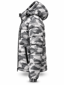Men's Hooded Puffer <b>Jacket</b> Waterproof Quick Dry Windproof Polyester Wadding Zipper Closure <b>Casual</b> Winter Coat - Product Image 4