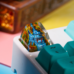 Keycaps Mystiques Anime, Keycaps Artisanaux Personnalisés, Keycaps Anime Mignons, Keycaps Verts, Ensemble de Keycaps, Keycaps en Résine - Product Image 2