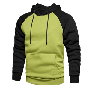 Sweat-shirts décontractés pour hommes en coton à capuche avec cordon de serrage, coupe régulière, manches classiques, poche kangourou, écologiques, printemps - Product Image 5