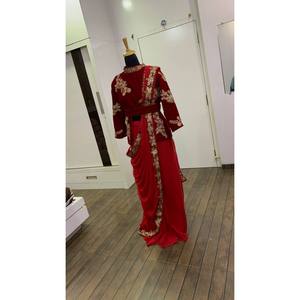 ชุดเดรสออกงานปาร์ตี้ส่าหรีมีลำดับงาน dori zari - Product Image 1