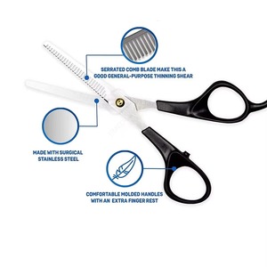 Ciseaux professionnels pour la perte de cheveux en acier inoxydable, ciseaux de barbier avec poignée antidérapante pour droitiers, outil de coupe de salon OEM - Product Image 2