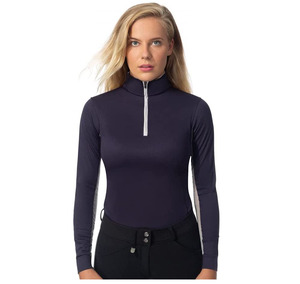 Haut de base équestre sans couture extensible pour femme, couleur unie, pour l'équitation, vente en gros de vêtements équestres - Product Image 2