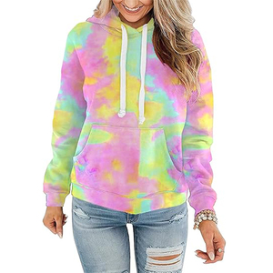 Sweat-shirt à capuche ample en molleton personnalisé avec logo, vert, bleu, jaune, pour femme, idéal pour l'hiver - Product Image 1