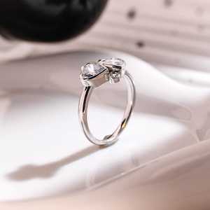 Anillo Elegante Toi et Moi con Moissanita en Forma de Corazón, Plata 925, Regalo Ideal para Aniversario, Cumpleaños o Fiestas - Product Image 5