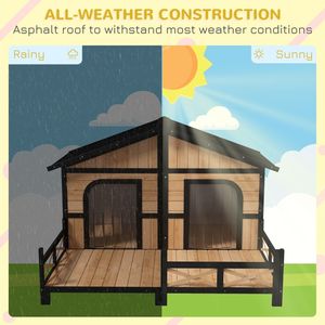 Cuccia per Cani XL in Legno di Abete Naturale, Stile Retrò per Interni/Esterni, con Ampio Spazio per Razze Grandi, Design Villa - Product Image 3