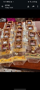 กระเป๋าผ้าออร์แกนซ่าลายดอกบัวประดับด้วยลูกปัดโกต้า งานฝีมือประณีต  ซองของขวัญแบบดั้งเดิมสำหรับงานแต่งงานและงานเทศกาล - Product Image 2