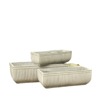 Jardineras rectangulares de fibra de hormigón ligeras ecológicas clásicas de lujo con revestimiento resistente a la intemperie para uso en jardín al aire libre - Product Image 2